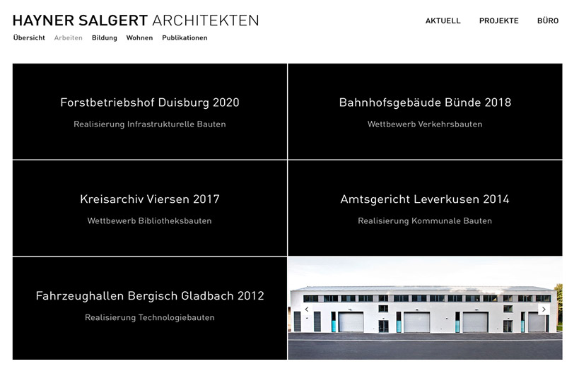Abbildung: Website Hayner Salgert Architekten