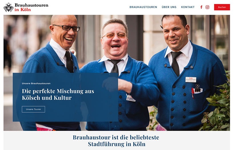 Abbildung: Website Brauhaustouren Köln