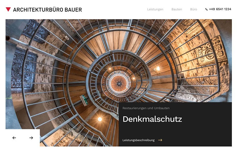 Abbildung: Website Architekturbüro Bauer