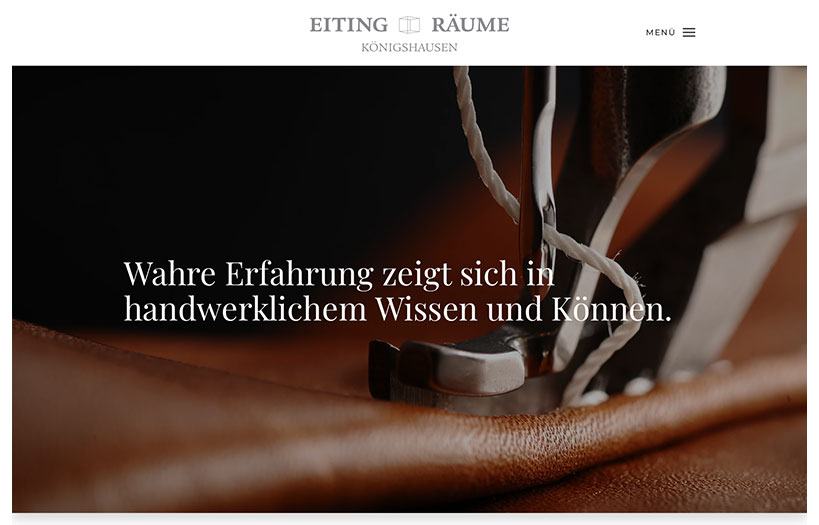 Abbildung: Website Eiting Räume