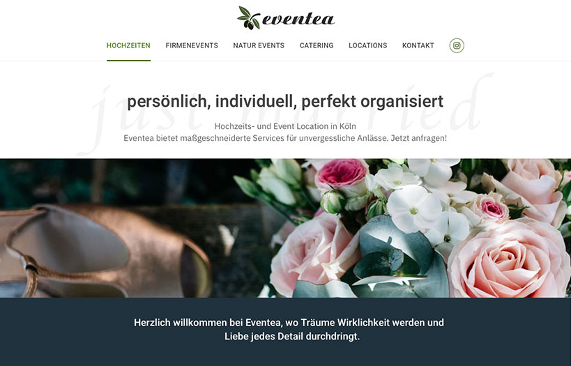 Abbildung: Website Eventea