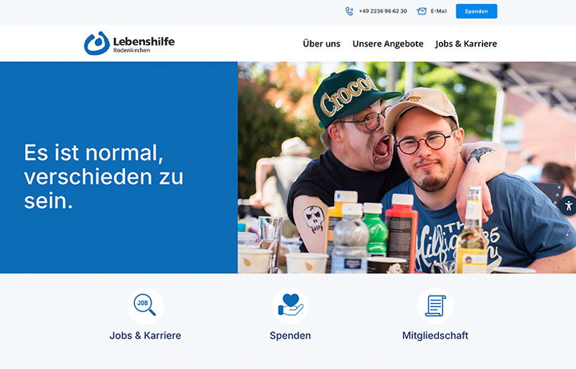 Abbildung: Website Lebenshilfe