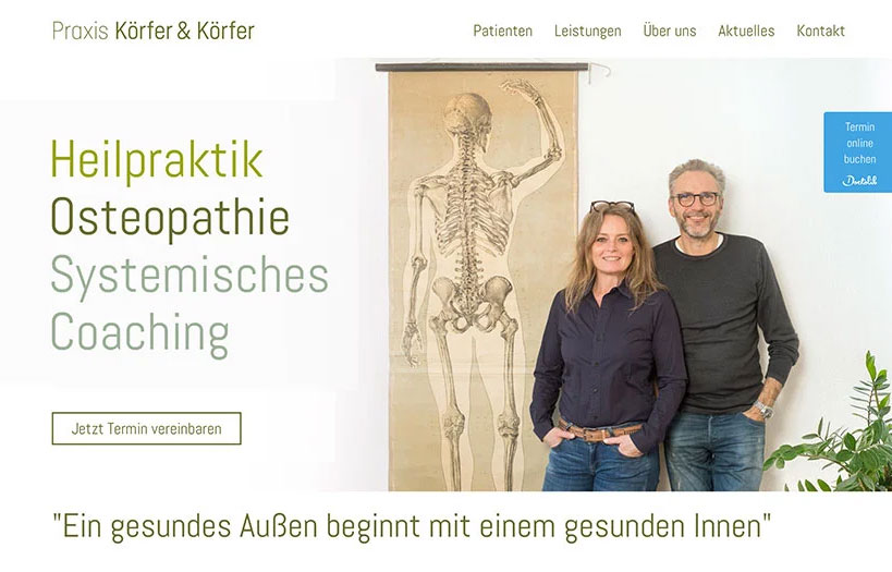 Abbildung: Website Praxis Körfer & Körfer