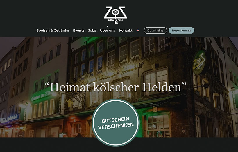 Abbildung: Website Gilden im Zims