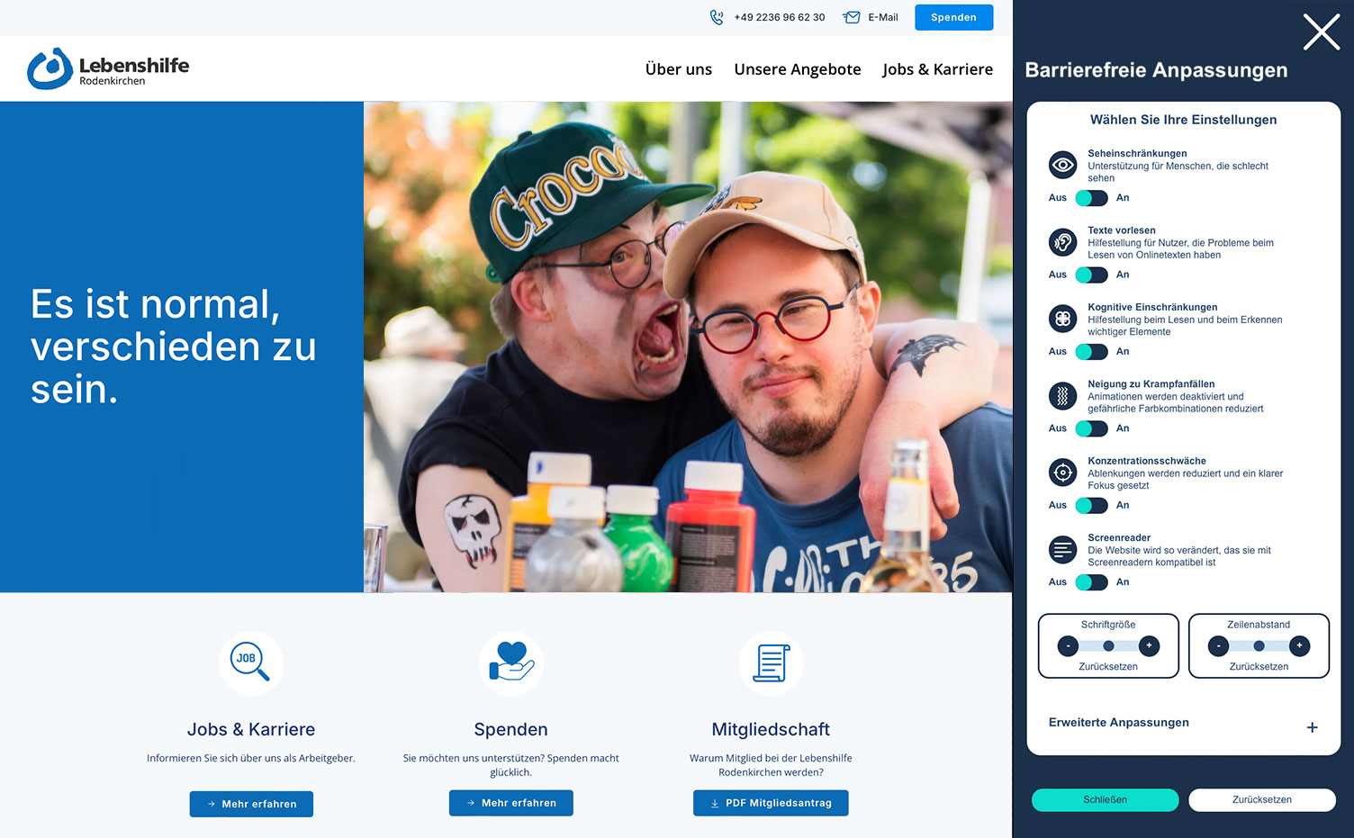 Arbeitsbeispiel: Screendesign Lebenshilfe Rodenkirchen