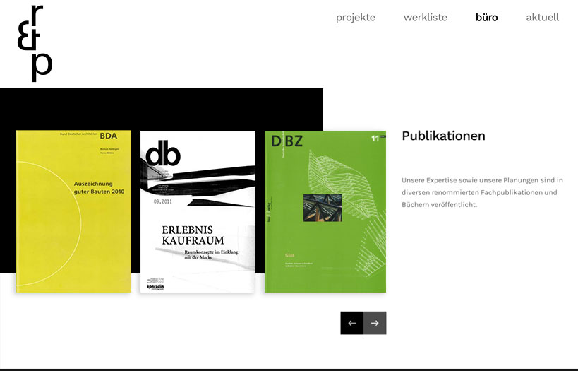 Abbildung: Webdesign RP Architekten