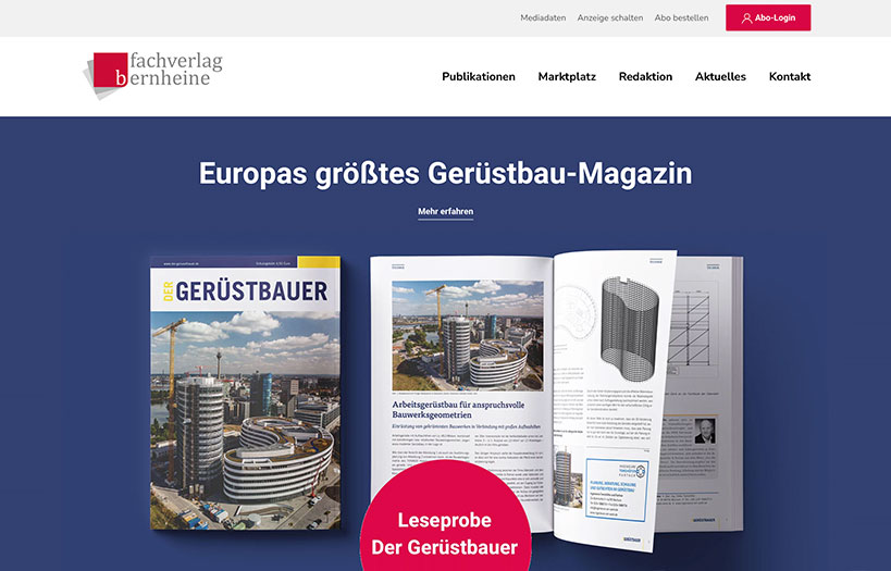 Abbildung: Website Fachverlag Bernheine Medien