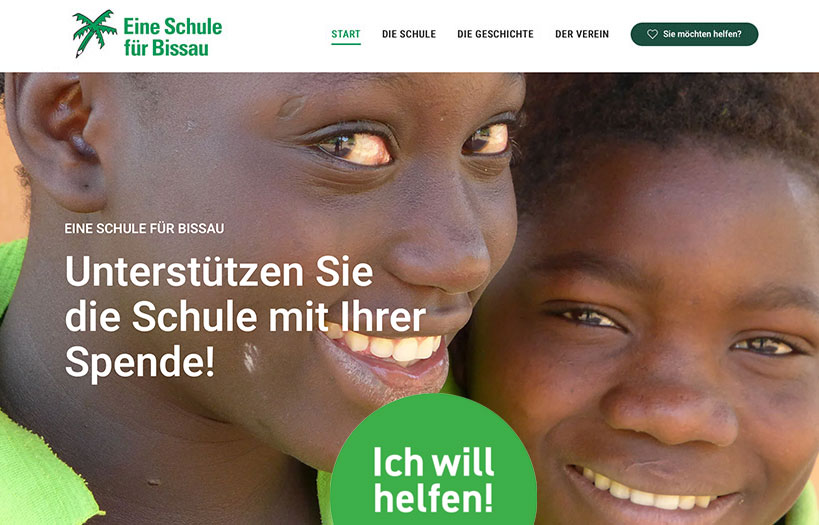Abbildung: Webdesign Eine Schule für Bissau
