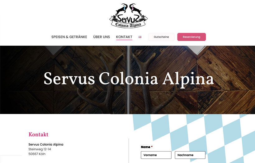 Abbildung: Webdesign Servus Colonia Alpina