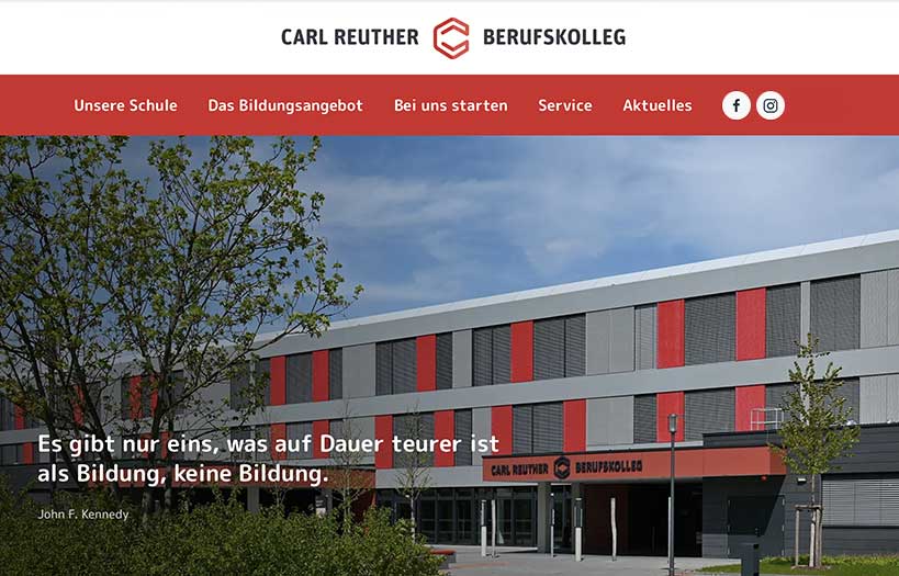 Abbildung: YOOtheme Website Carl-Reuther-Berufskolleg