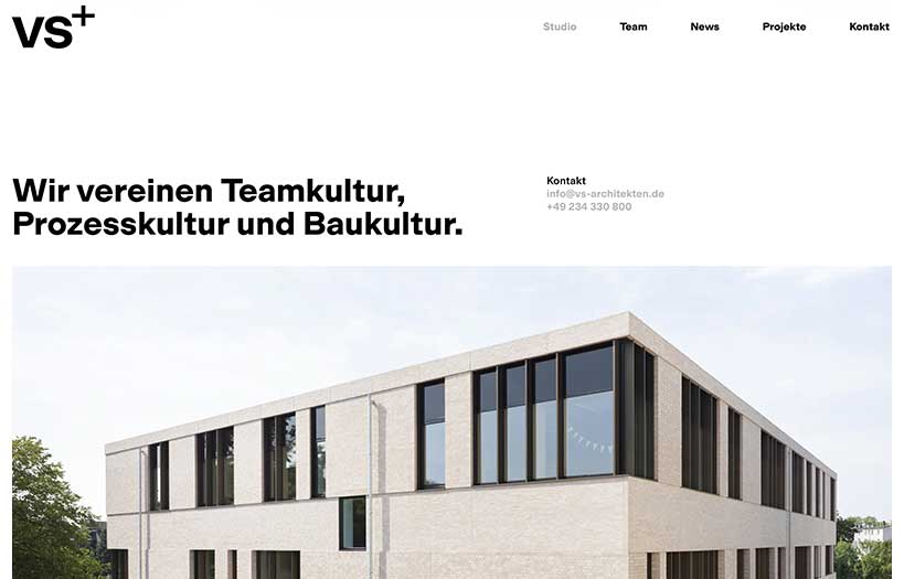 Abbildung: YOOtheme Webdesign VS+ Architekten